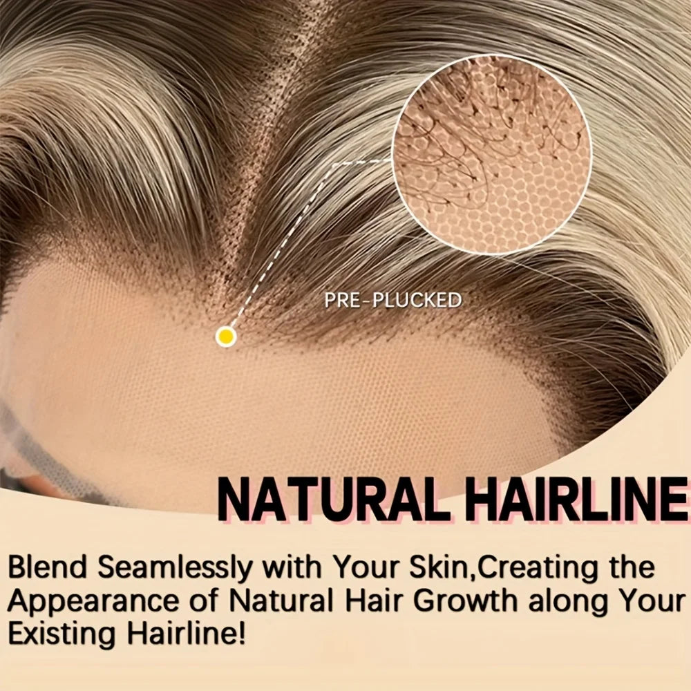 EQ Hair Short Bob Human Hair Ombre Cream Blonde Luxurious 13x4 Lace Frontal Wigs For Women Pre Plucked Brazilian Remy Hair