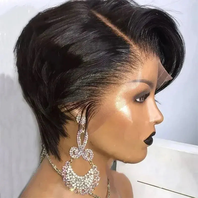 Pixie Cut Wig Human Hair Short Bob Lace Wigs Straight Human Hair Lace Front Wigs Natural Fashion 13x4x1 T lace Wigs for Women