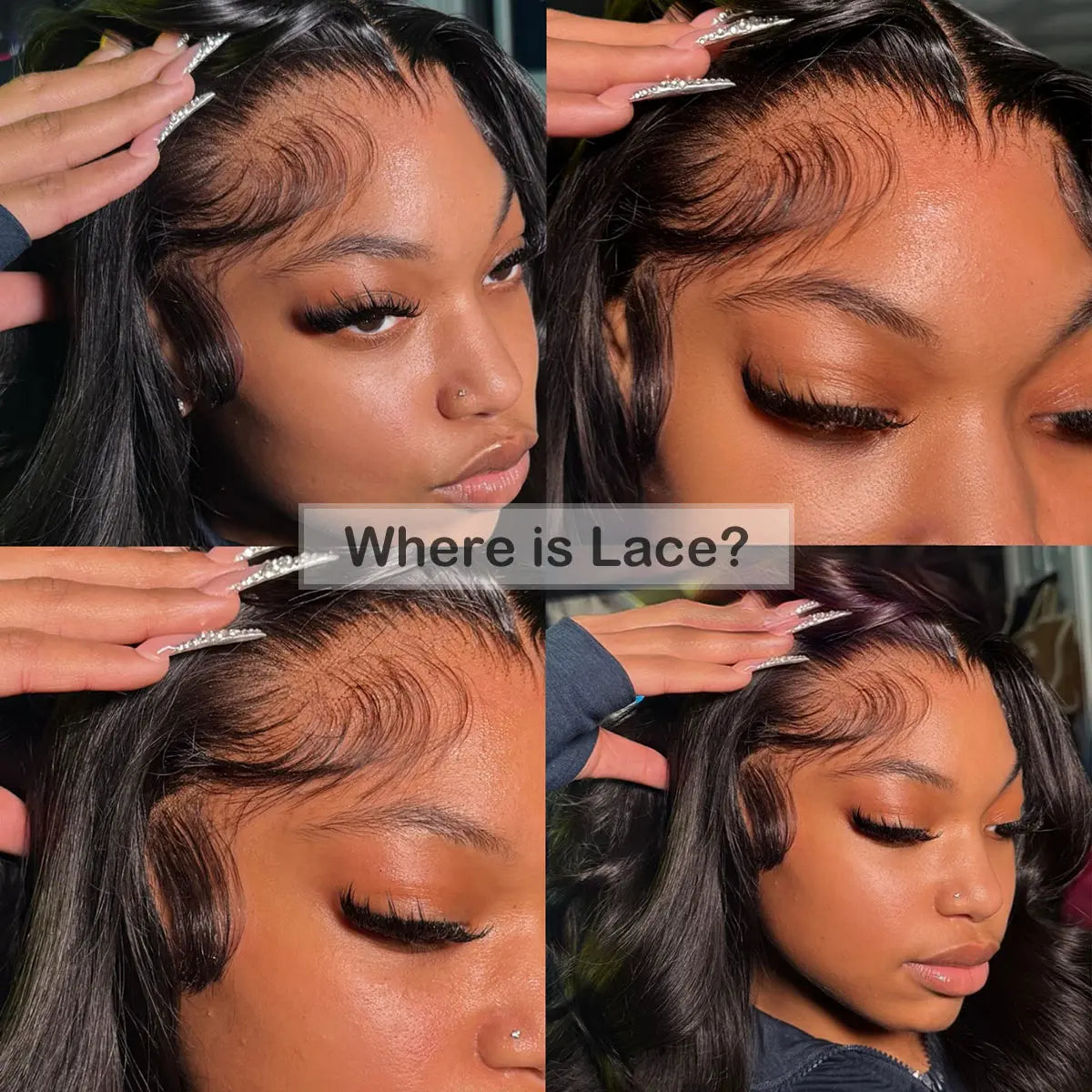 Human Hair Glueless 4by4 Closure Ombre Black Brown Straight Wig for Woman Brazilian Pre Plucked 13x4 HD Lace Frontal Colored Wig