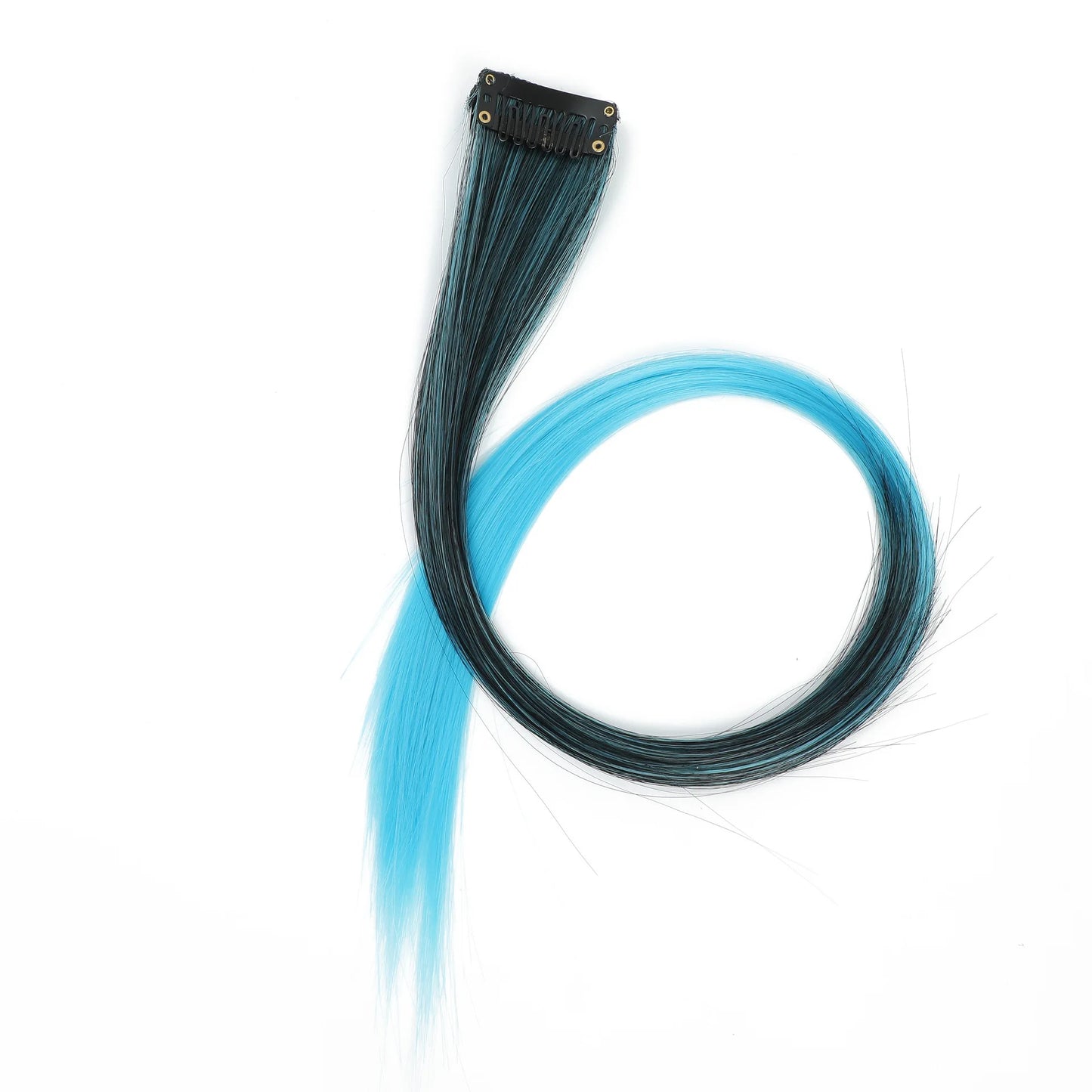 Colored Clip in Hair Extensions 22 Inch Straight Syntactic Pink Color Hairpiece Rainbow Party Highlights for Women Girls Kids