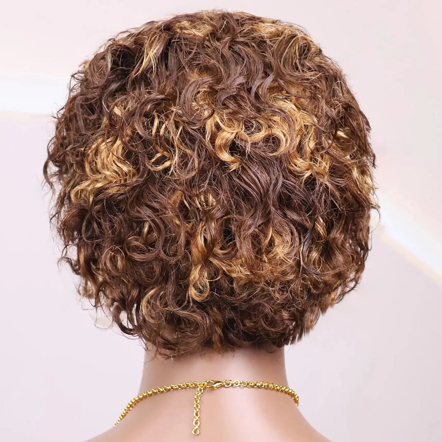 Hightlght Curly Pixie Cut Wig 4/27 Honey Blonde Short Curly Lace Front Human Hair Wigs 13x1 Water Wave Bob Wigs Human Hair 100%