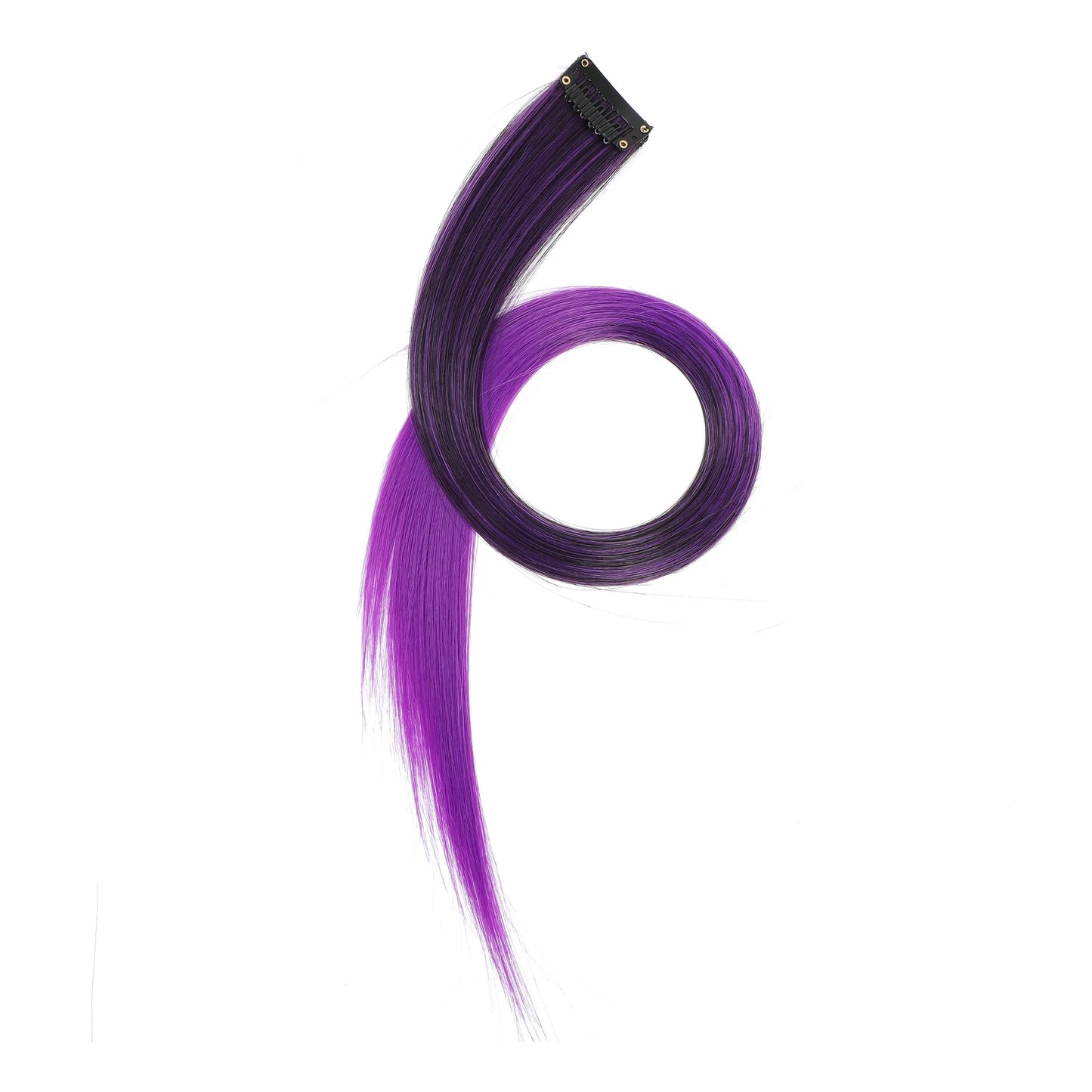 22 inch Colored Hair Extensions Straight Hairpiece 6pcs Colorful Hair Party Highlights Clip in Long Synthetic for Girls Women