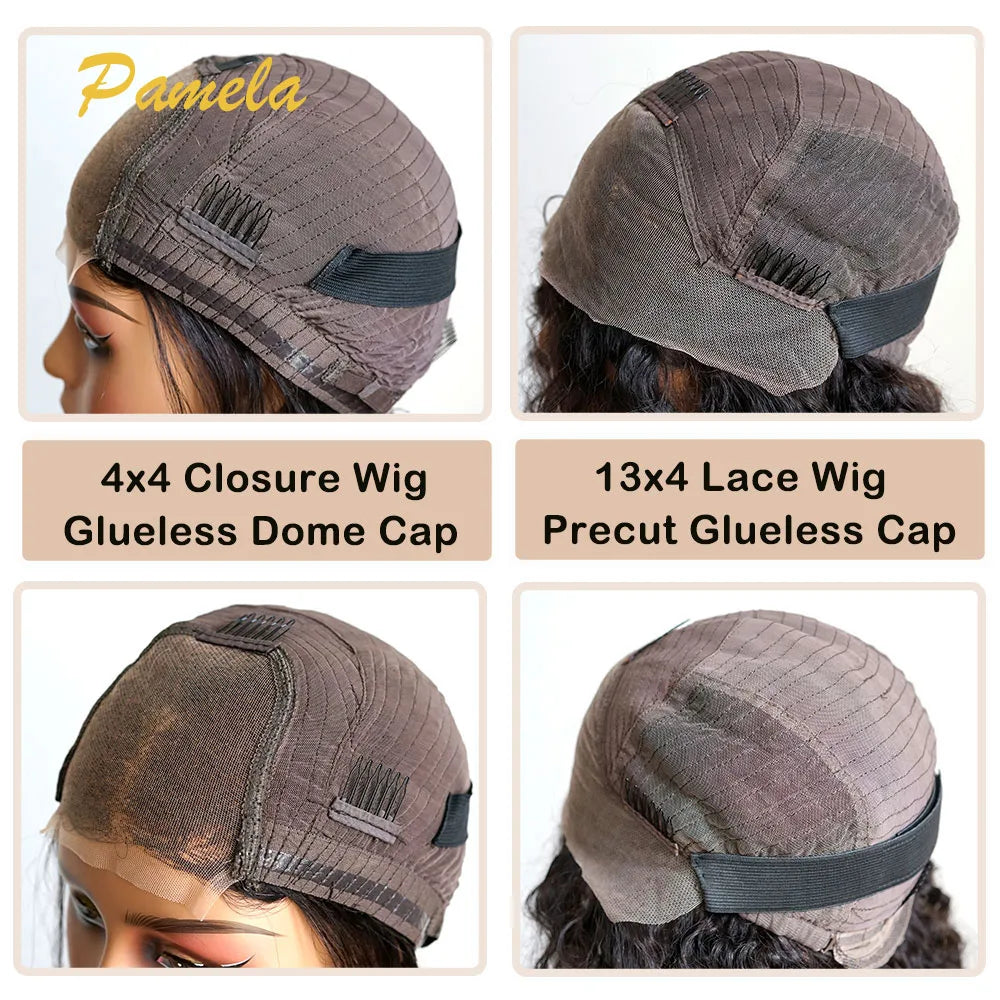 Glueless Wig Preplucked 100% Human Hair Ready To Wear Body Wave 250% Density 13x6 Transparent Lace Frontal Wigs For Women