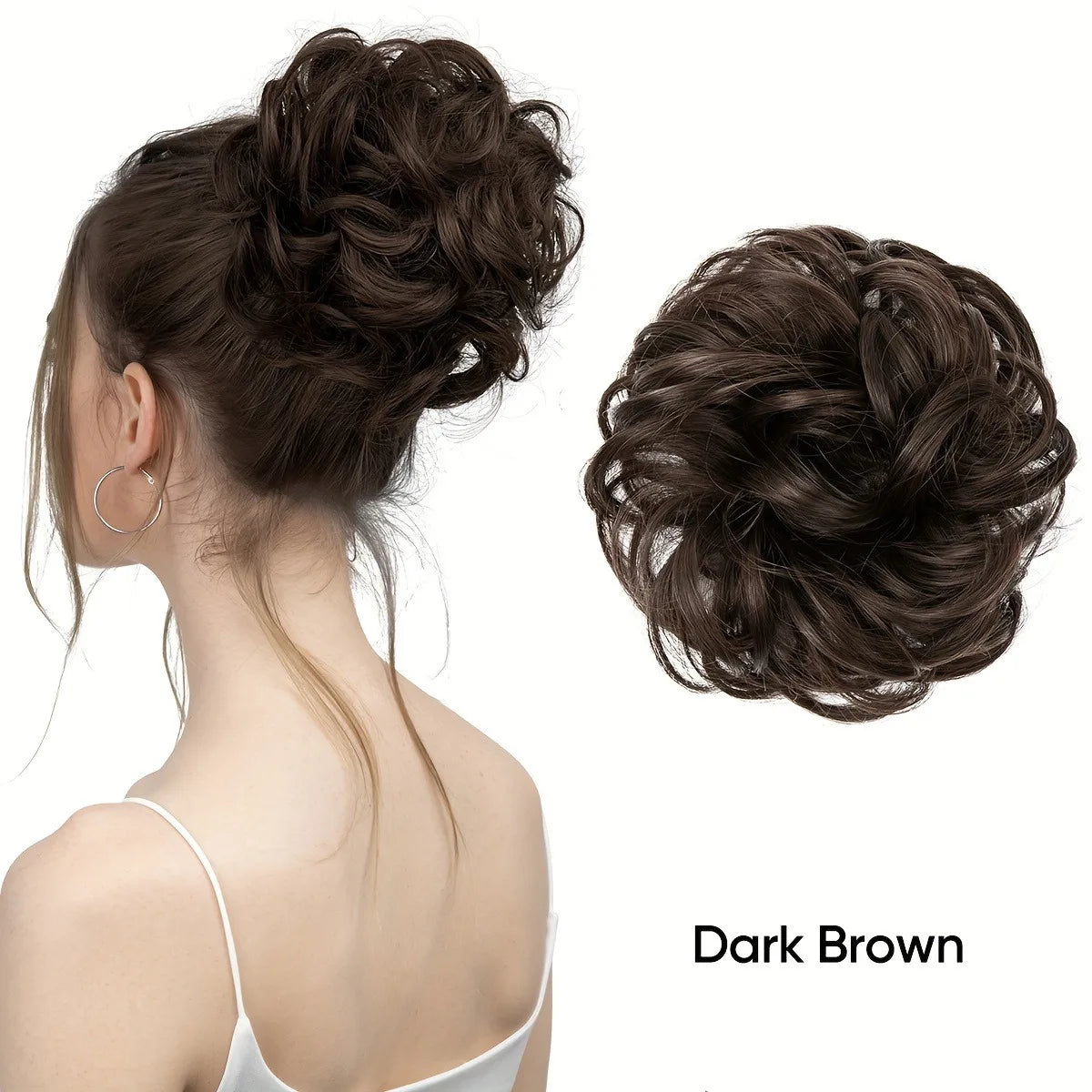 6 inch elegant bun hair extensions for women, synthetic high temperature fibers, natural look, durable elastic band, multiple co