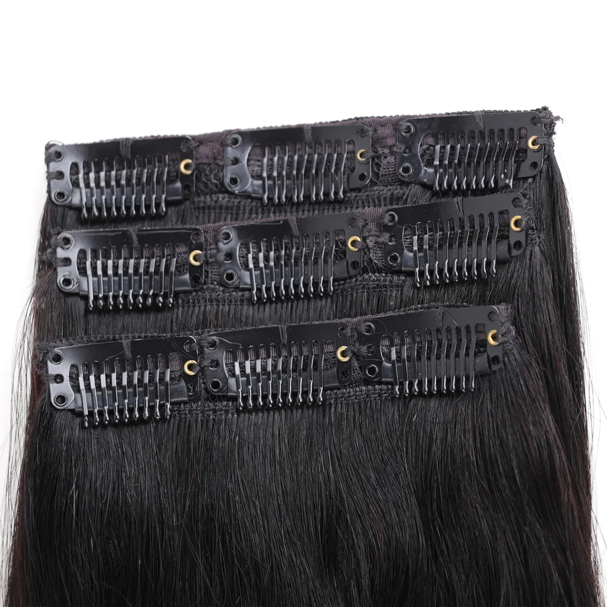 Clip in Hair Extensions Human Hair 90g Full Head Clip ins Natural Human Hair Extensions Clip-on hair