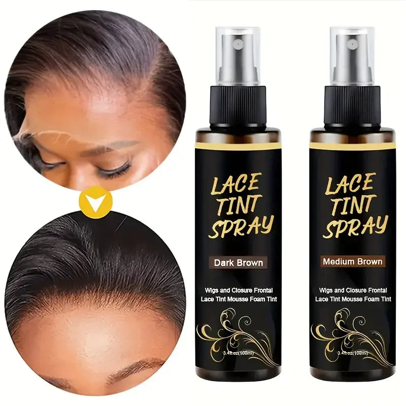 100ml Wig Lace Spray, Dyed Wig Care Spray long-lasting easy to apply  natural effect for Wigs Glueless for Women and Men