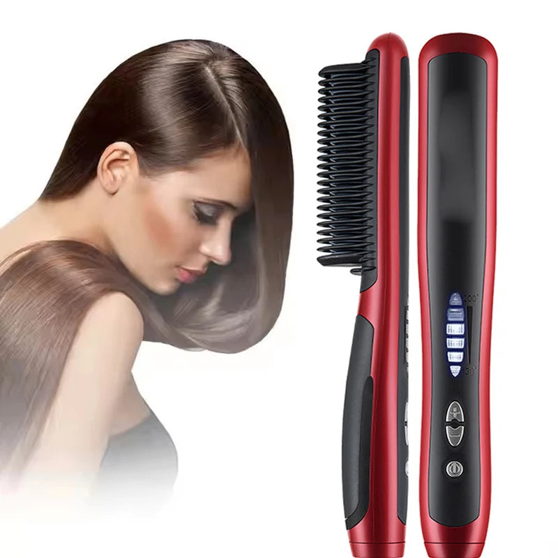 Professional Electric Hair Styling Straightening Smoothing Modeling Brush Rotating Hairbrush Hot Comb Electrical Curling Iron