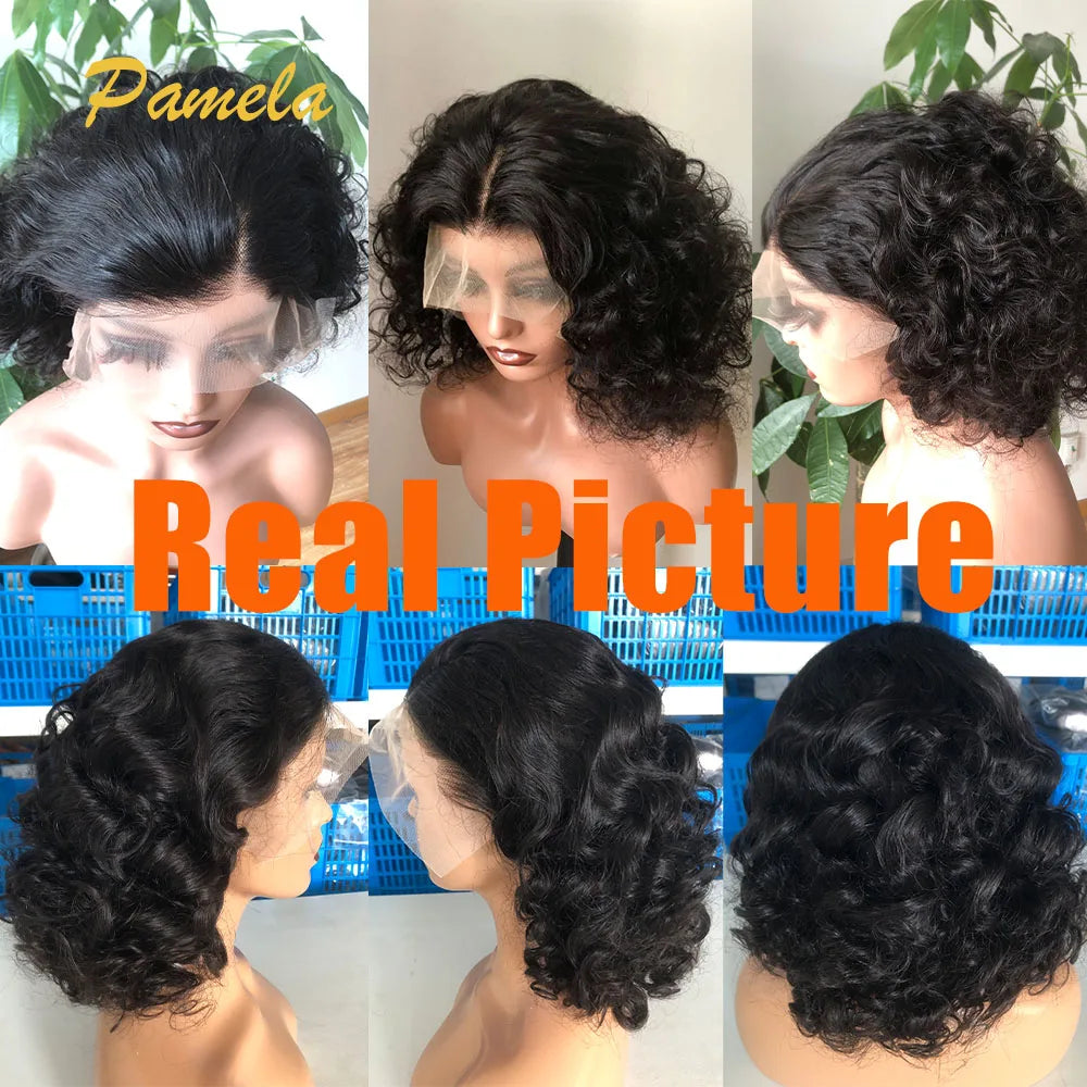 Glueless Wig Preplucked 100% Human Hair Ready To Wear Body Wave 250% Density 13x6 Transparent Lace Frontal Wigs For Women