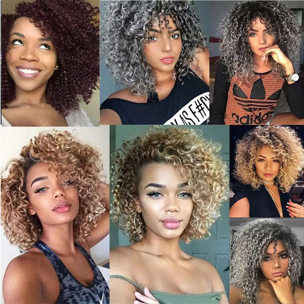 Synthetic Marly Bob Hair Extensions Ombre Marly Jerry Curl Jamaican Bounce Crochet Hair Afro Kinky Curly Crochet Braids