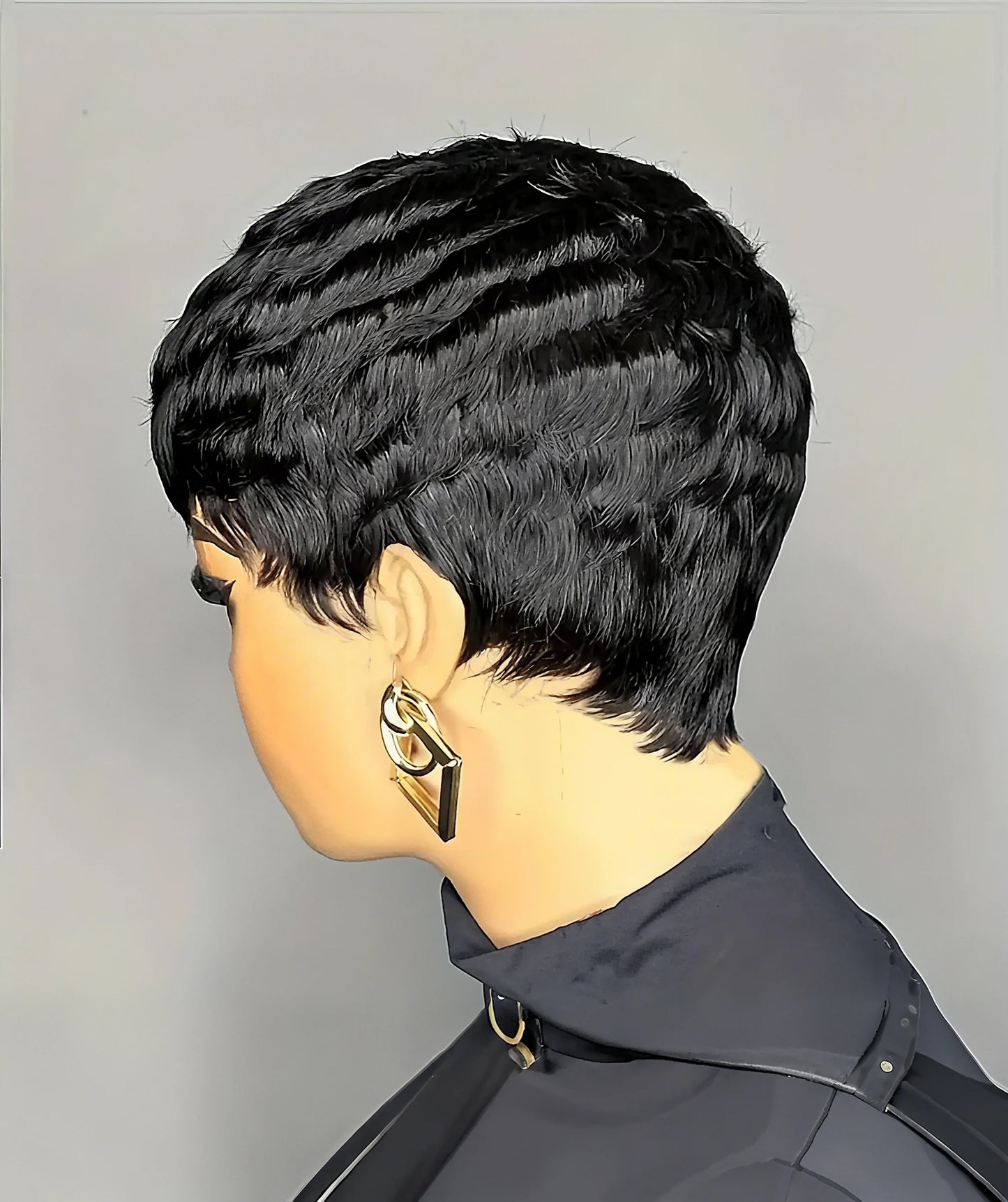 Short Pixie Cut Wig Human Hair Wigs Colored Full Machine Made 100% Brazilian Remy  Hair Wig for Women