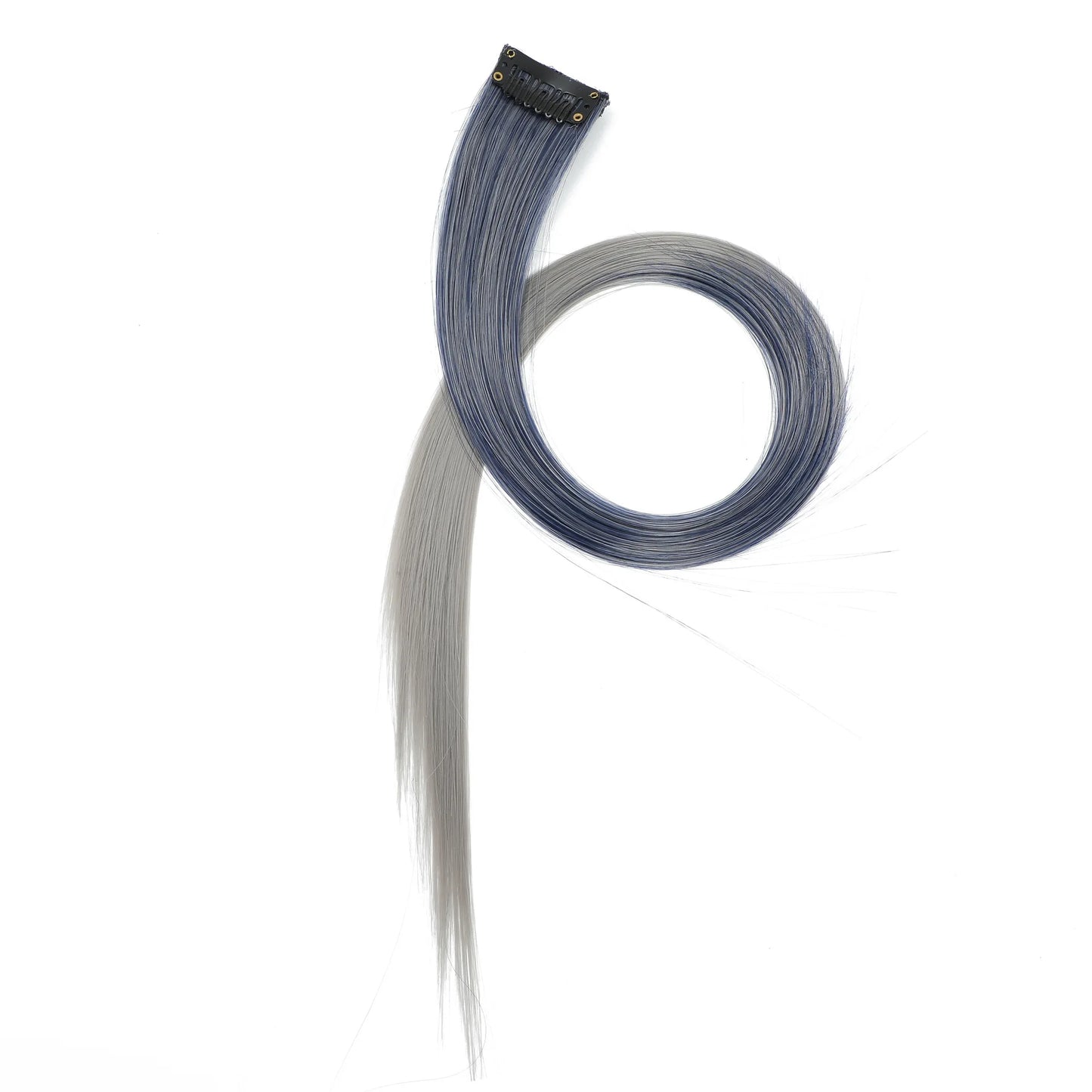 22 inch Colored Hair Extensions Straight Hairpiece 6pcs Colorful Hair Party Highlights Clip in Long Synthetic for Girls Women