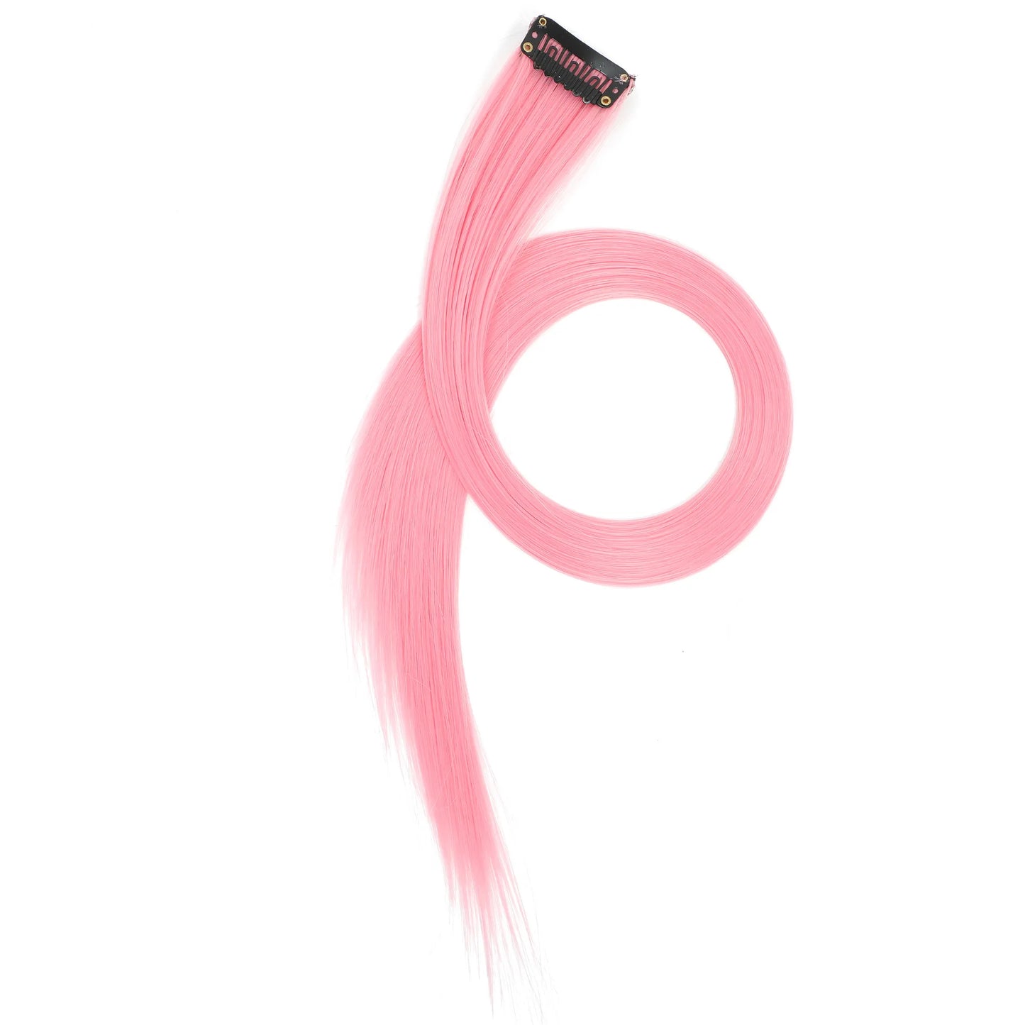 22 inch Colored Hair Extensions Straight Hairpiece 6pcs Colorful Hair Party Highlights Clip in Long Synthetic for Girls Women