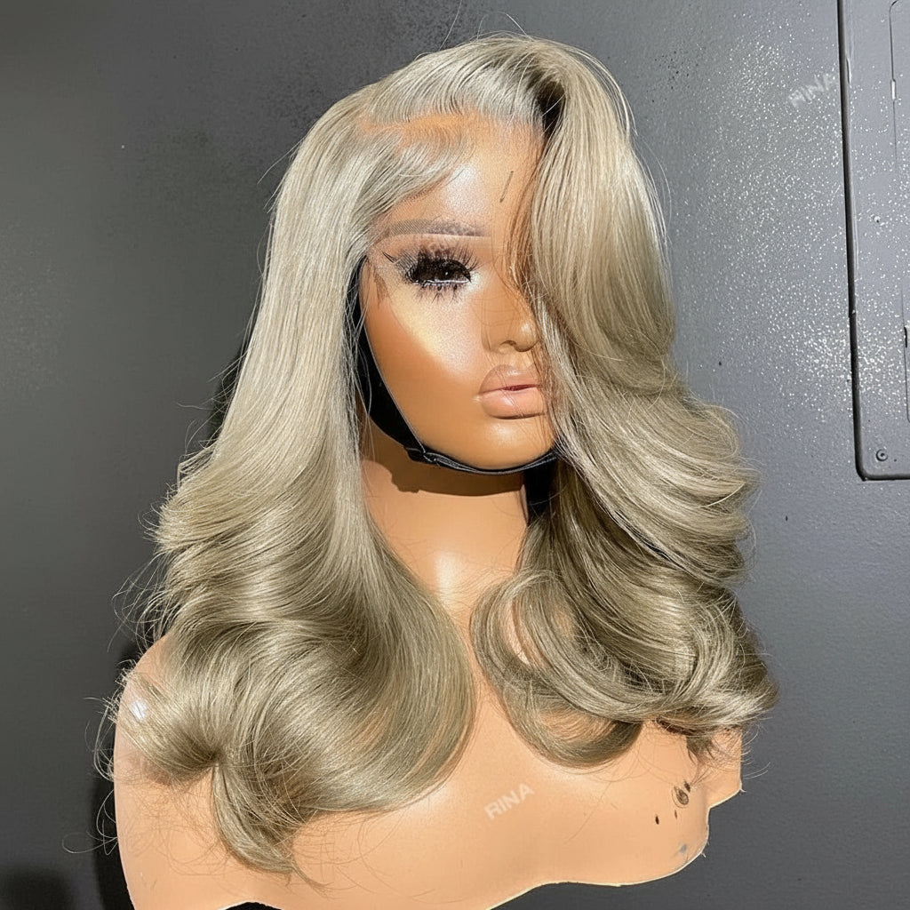 Ash Blonde Pre Plucked Lace Front Bob Wig 180 Density 13x4 Lace Frontal Short Bob Wig Transparent Lace Body Wave Human Hair wig