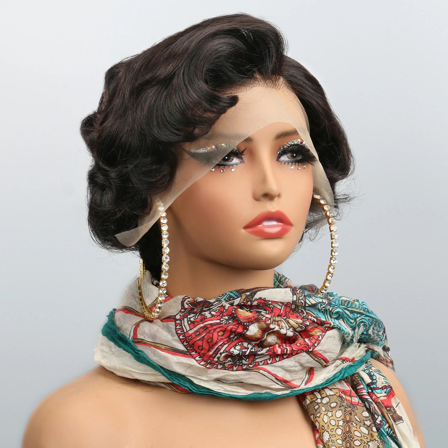 Short Bob 13X4 Lace Front PixieCut Curly Wig Virgin Brazilian Human Hair Wig 200% For Women Pre Plucked Natural Color Remy Hair