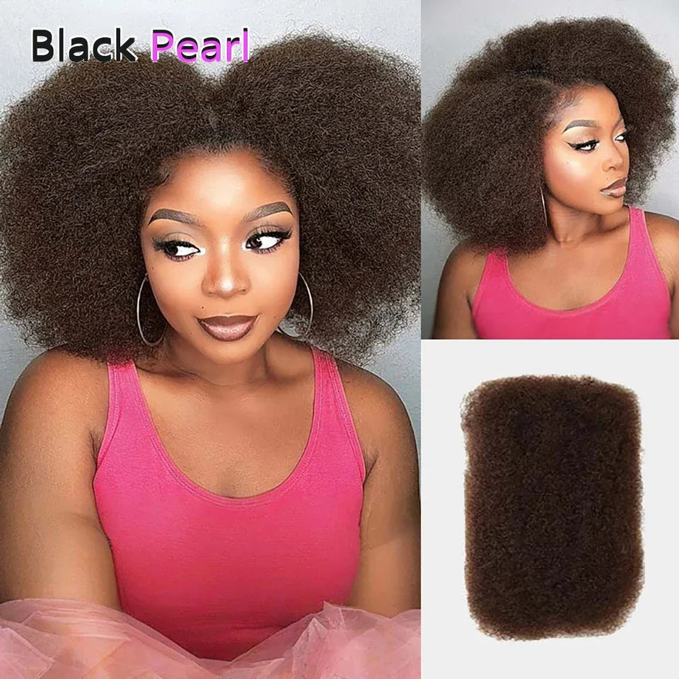 Salt Grey Afro Kinky Bulk Human Hair Extensions Natural Black/Brown/Grey - Lightweight for Braiding, Styling & Everyday Wear