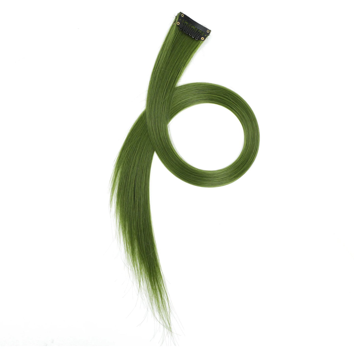 22 inch Colored Hair Extensions Straight Hairpiece 6pcs Colorful Hair Party Highlights Clip in Long Synthetic for Girls Women