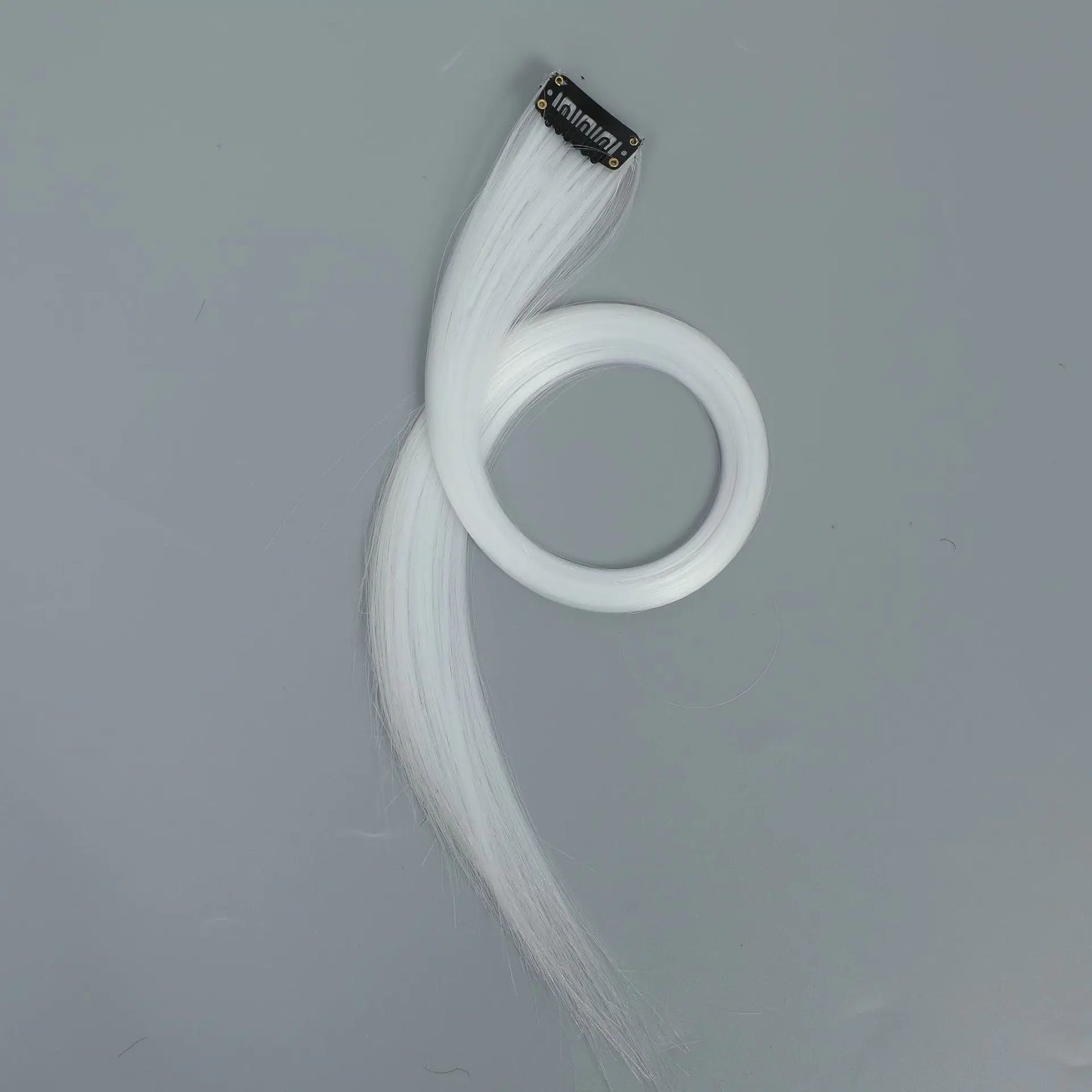 Colored Clip in Hair Extensions 22 Inch Straight Syntactic Pink Color Hairpiece Rainbow Party Highlights for Women Girls Kids