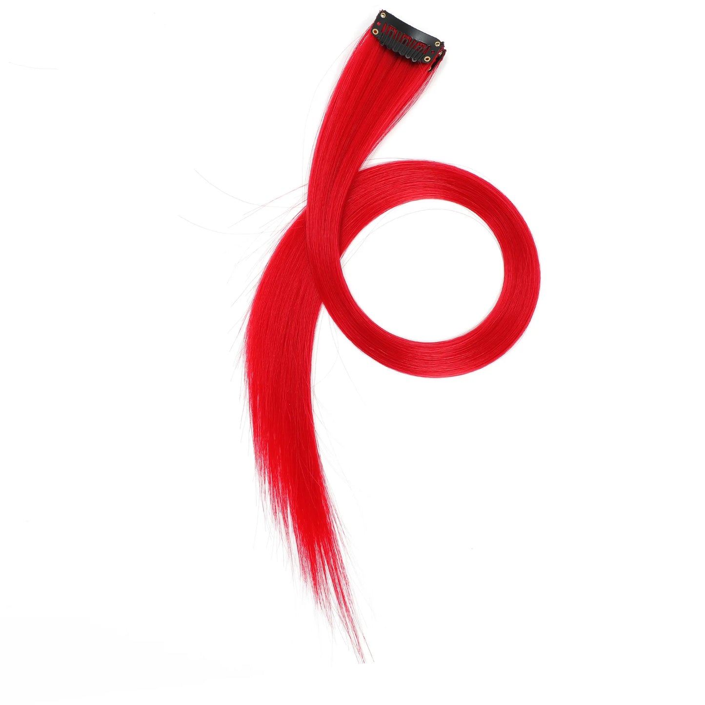 22 inch Colored Hair Extensions Straight Hairpiece 6pcs Colorful Hair Party Highlights Clip in Long Synthetic for Girls Women