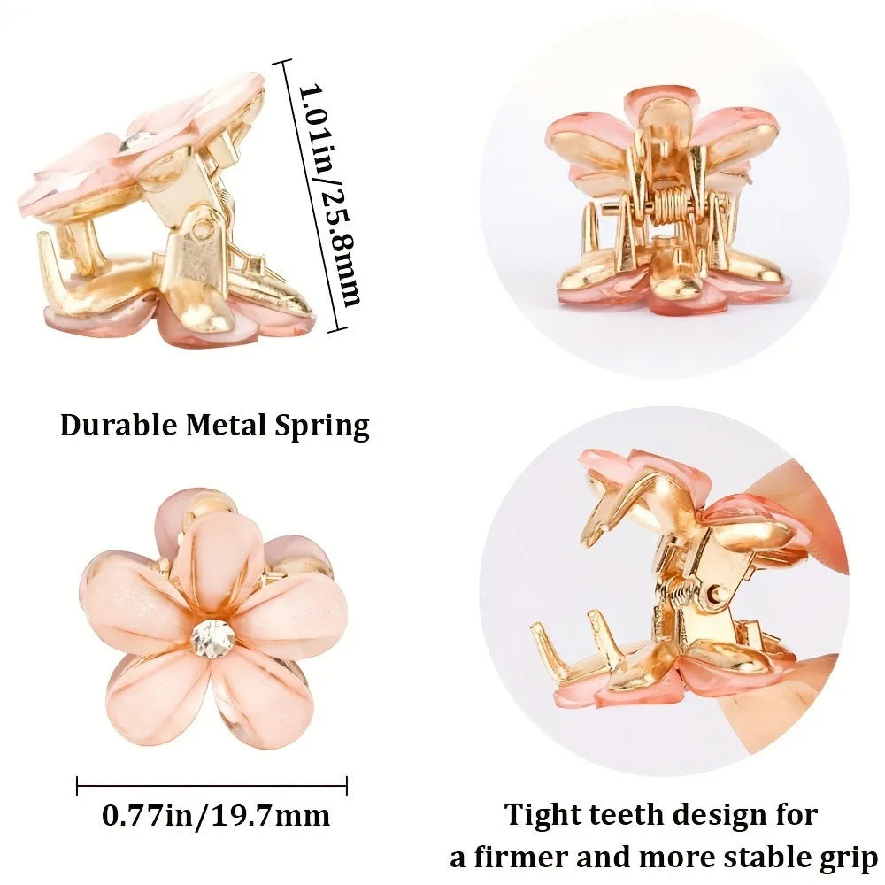 6pcs 3pcs 1pc Kids Women Girls Flower Shaped Hair Grab Clips, Faux Pearl Decorative Hair Barrettes Hair Decoration Accessories