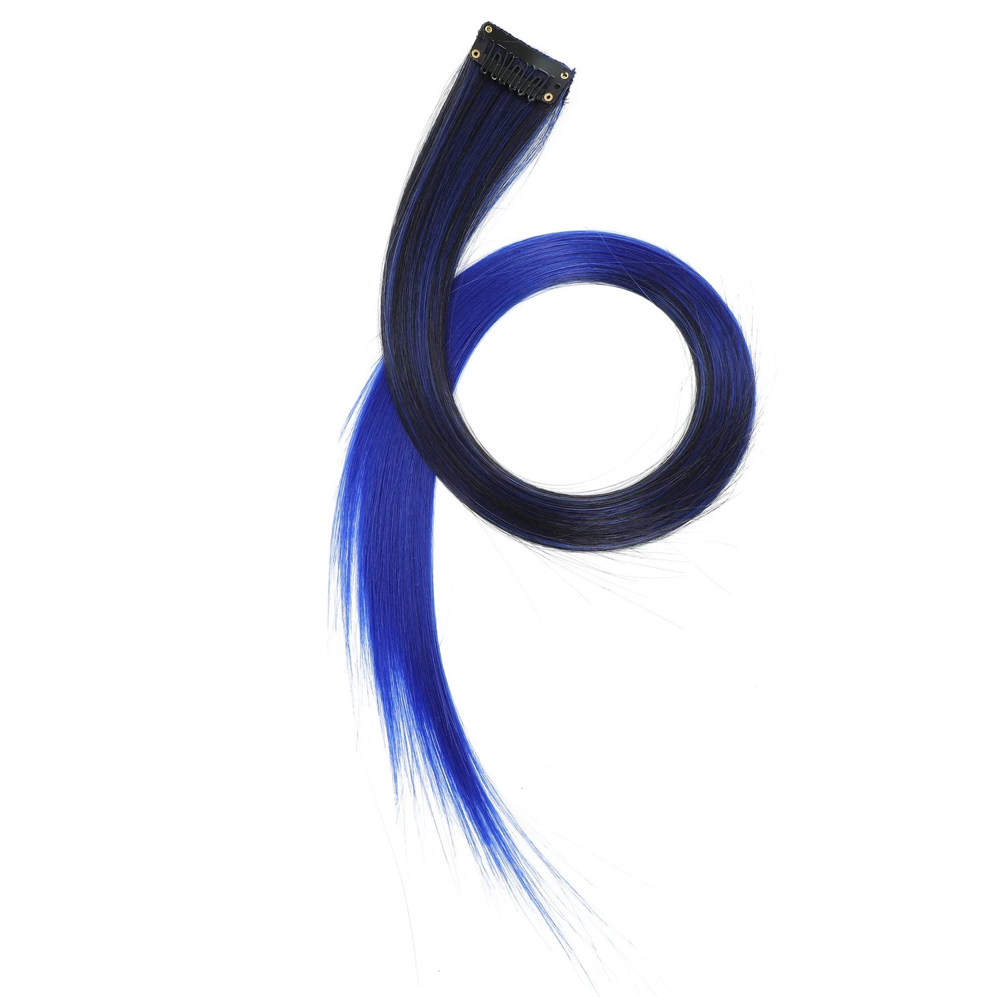 Colored Clip in Hair Extensions 22 Inch Straight Syntactic Pink Color Hairpiece Rainbow Party Highlights for Women Girls Kids