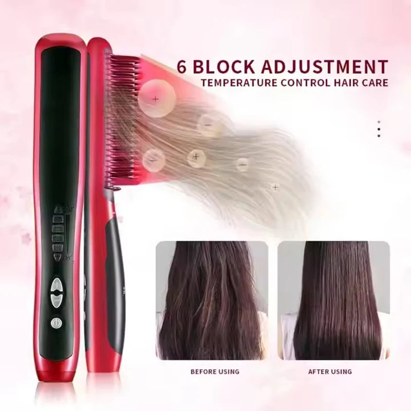 Professional Electric Hair Styling Straightening Smoothing Modeling Brush Rotating Hairbrush Hot Comb Electrical Curling Iron