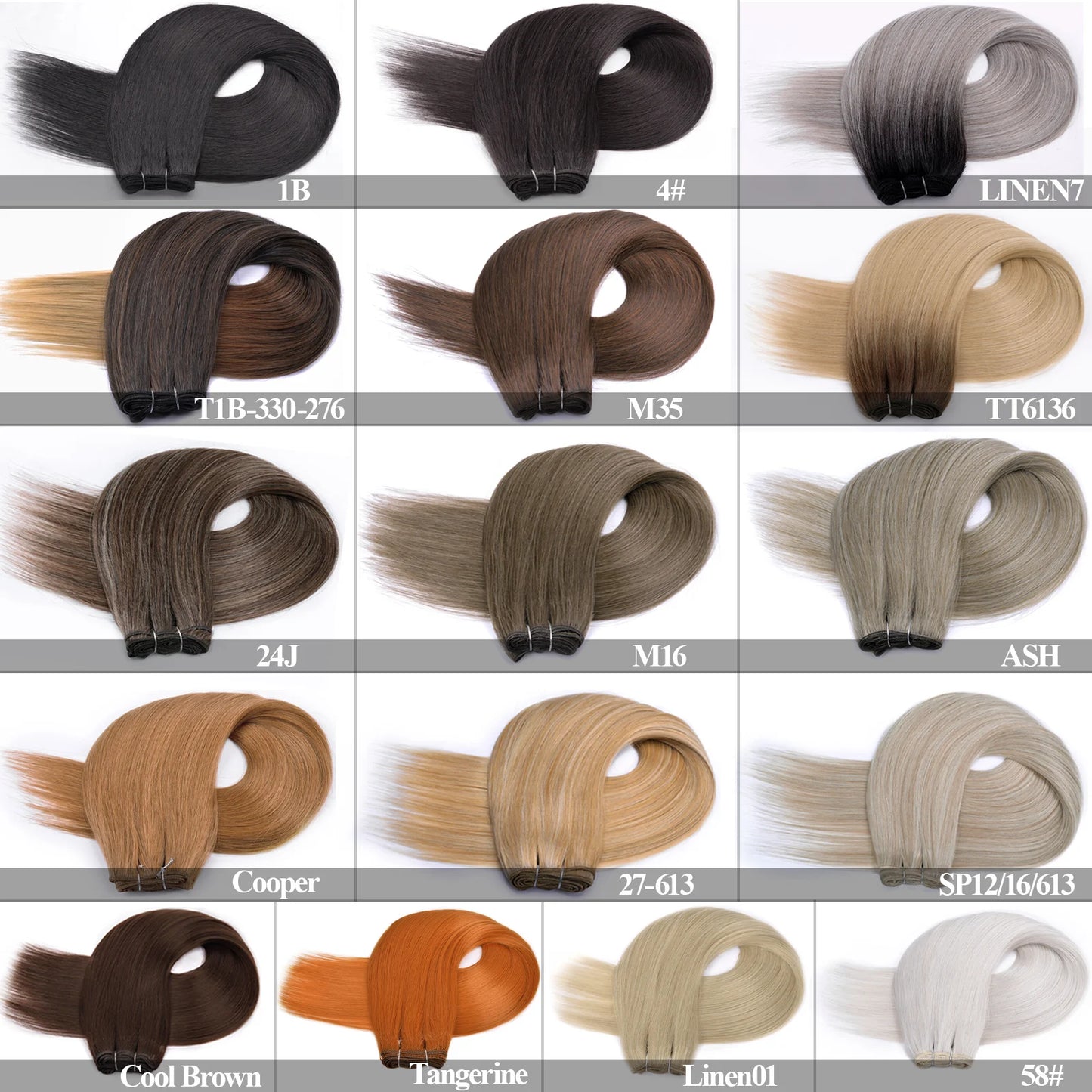 Straight Hair Extensions Synthetic Smooth Ombre Hair Weaving 26 inches brown Synthetic Straight Hair Bundles Full To End