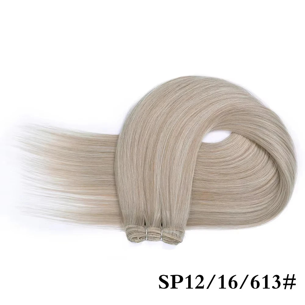 Straight Hair Extensions Synthetic Smooth Ombre Hair Weaving 26 inches brown Synthetic Straight Hair Bundles Full To End