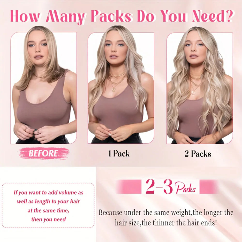 Red Color 8 Pcs Straight Clip-In Human Hair Extensions 8-24 Inch 100% Unprocessed Brazilian Remy Virgin Hair For Women