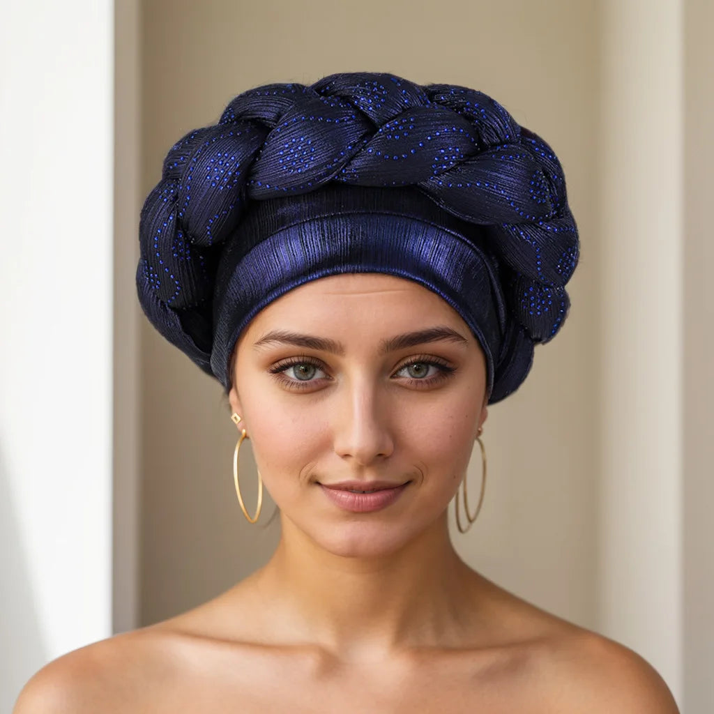 Women for african dresses Party Headwear Accessories Bronzing Fabric lady Headbands Elastic Braids Fashion Bandage Bandana