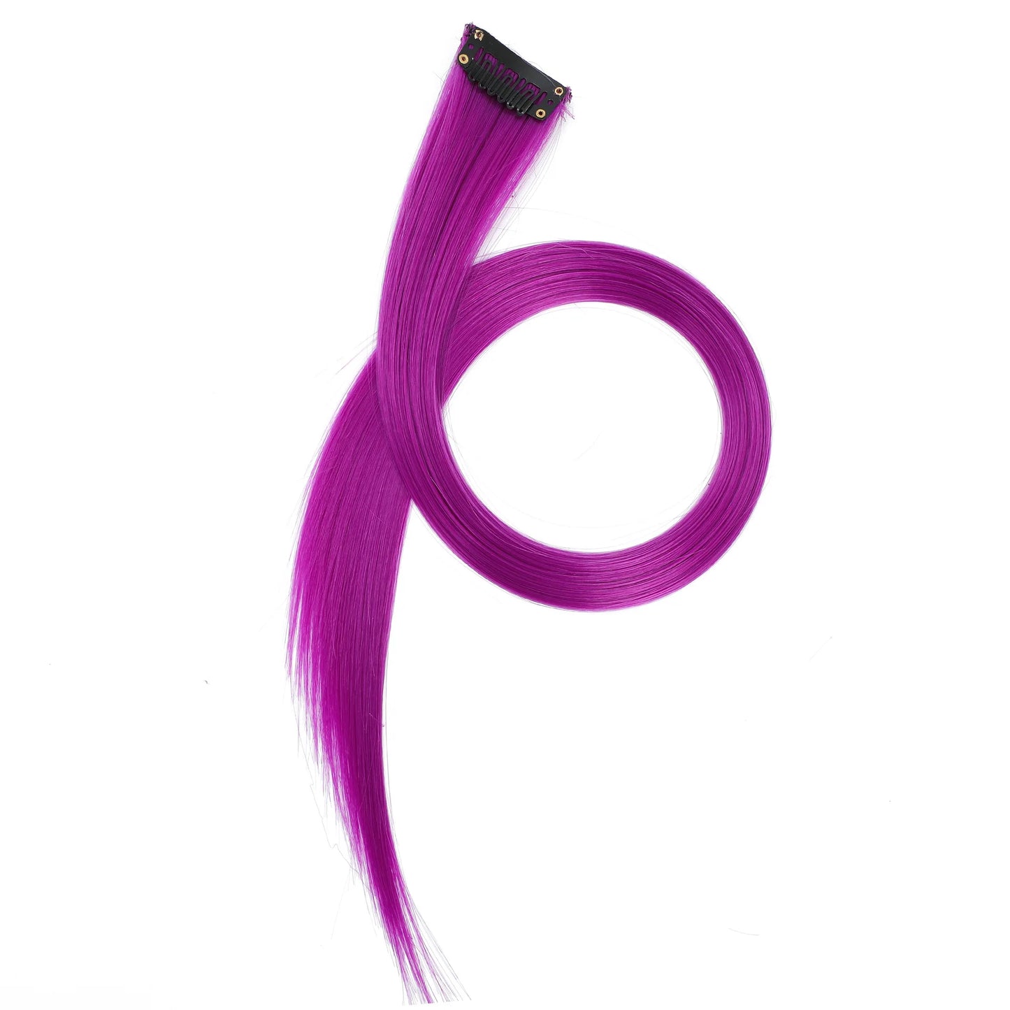 22 inch Colored Hair Extensions Straight Hairpiece 6pcs Colorful Hair Party Highlights Clip in Long Synthetic for Girls Women