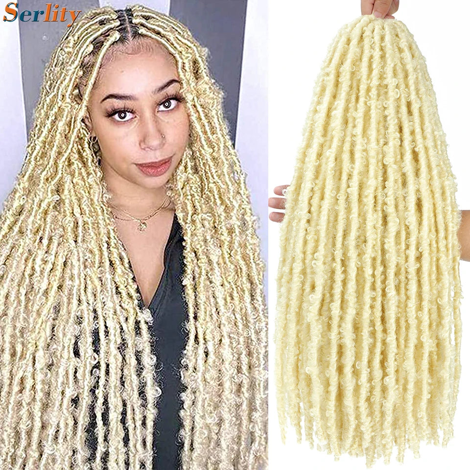 12'14'18'24'Butterfly Faux Locs Crochet Hair Twisted Boho Locs Braiding Hair Distressed Meche Soft Butterfly Locks Crochet Braid
