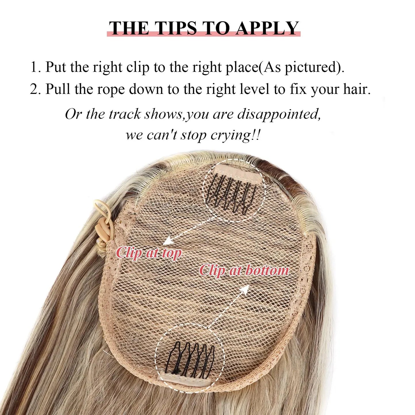 Highlight 8/613 Straight Long Ponytail 120G Clip In Hair Extensions Blonde Drawstring Ponytail Clip In Human Hair Extensions