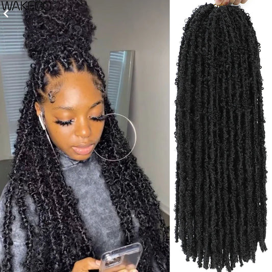 24 18 14 12 Inches Butterfly Locs Crochet Hair Distressed Locs Crochet Braids Butterfly Faux Soft Locs Braiding Hair Extensions