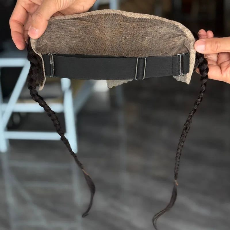 High Quality 10-20 Inch Ear To Ear Braided Hairpiece Bleached Knot Full 13x4 Lace Frontal Human Hair Extension Easy To Wear