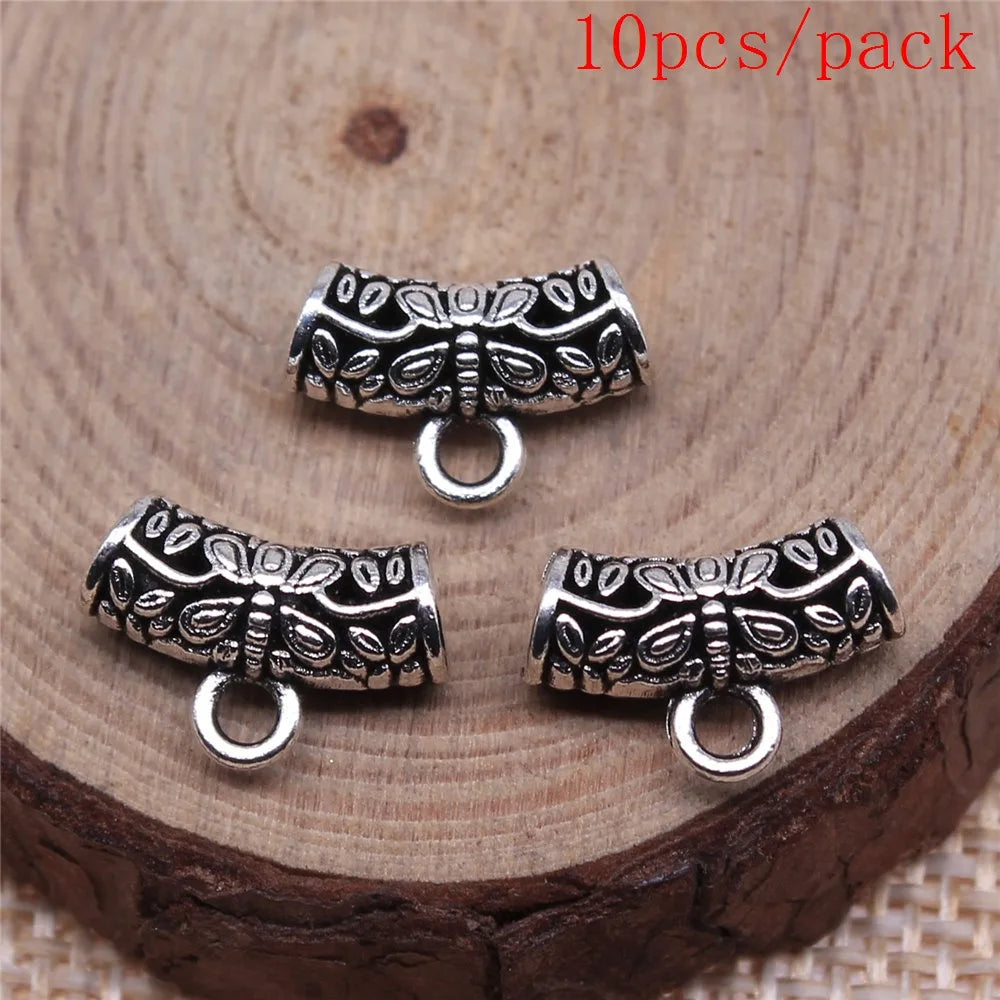 African Hair Braid Tube Metal Hollow Hair Dread Bead Dreadlock Cuffs Charms For Jewelry Making DIY Pendants For Gift Bulk