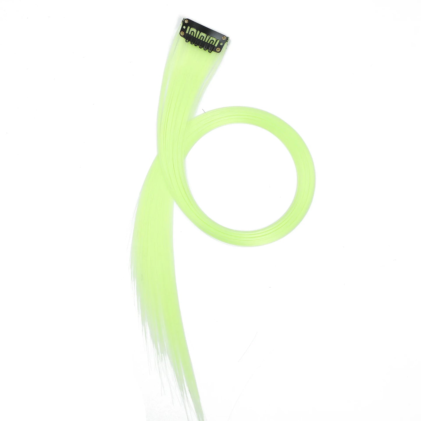 Colored Clip in Hair Extensions 22 Inch Straight Syntactic Pink Color Hairpiece Rainbow Party Highlights for Women Girls Kids