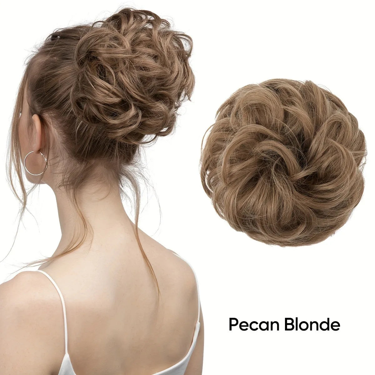 6 inch elegant bun hair extensions for women, synthetic high temperature fibers, natural look, durable elastic band, multiple co