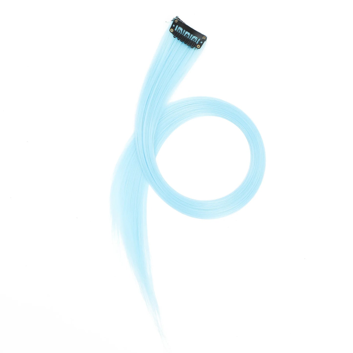 22 inch Colored Hair Extensions Straight Hairpiece 6pcs Colorful Hair Party Highlights Clip in Long Synthetic for Girls Women