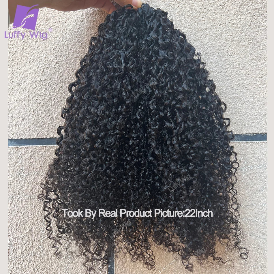 Afro Kinky Curly Human Hair Crochet Braids Extensions Real Mongolian Remy Human Hair Feather Bundles For Braiding 3C 4A Curly