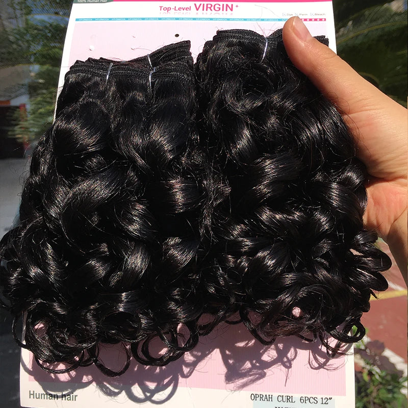 Human Hair Bundles 6 Bundles Ombre Bouncy Curl Bundles For Women Natural Brazilian Hair Weaves 200G For A Full Head Blonde T1B30