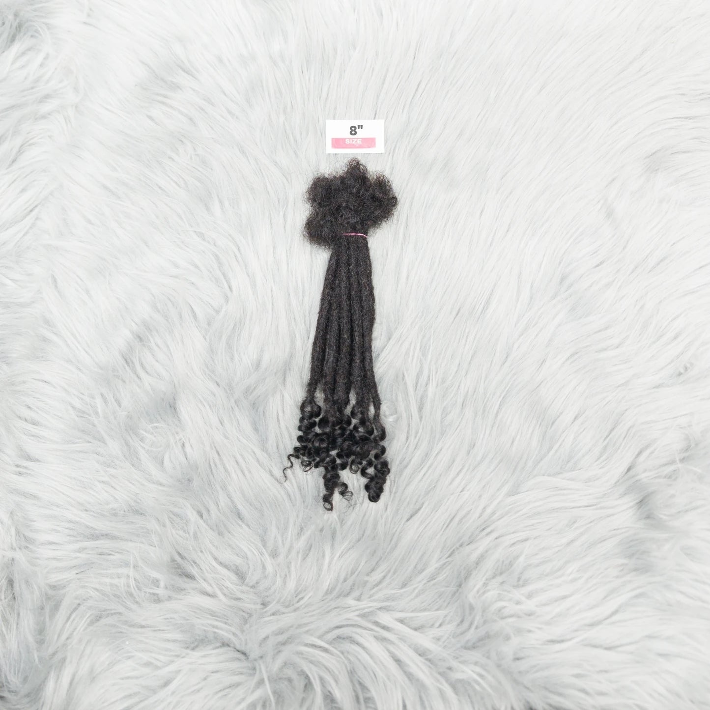 Natural Human Hair Dreadlock Extensions with Curly Ends 8-12 Inch Handmade Curled Tail Locks Extension for Women Men 10 Strands