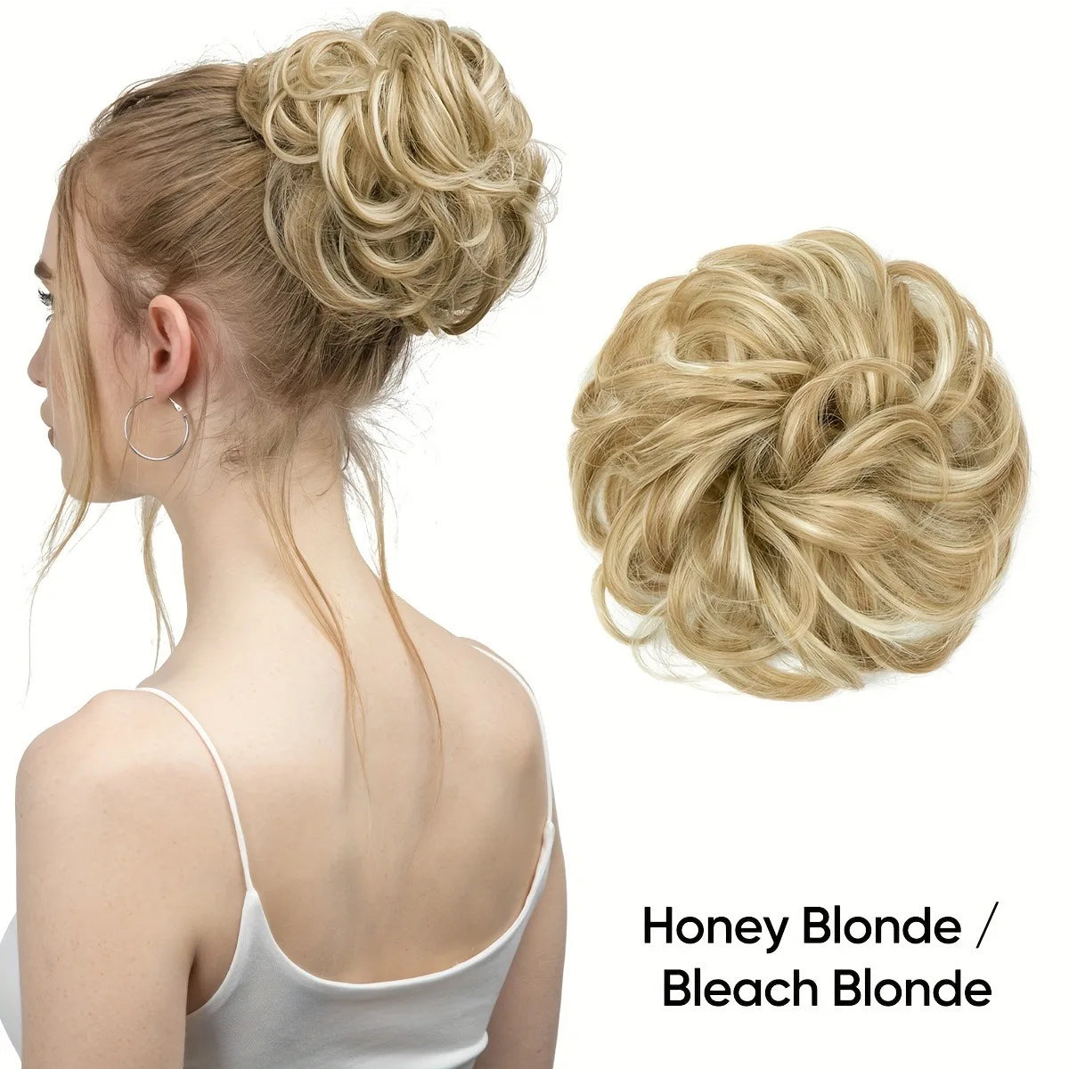 6 inch elegant bun hair extensions for women, synthetic high temperature fibers, natural look, durable elastic band, multiple co