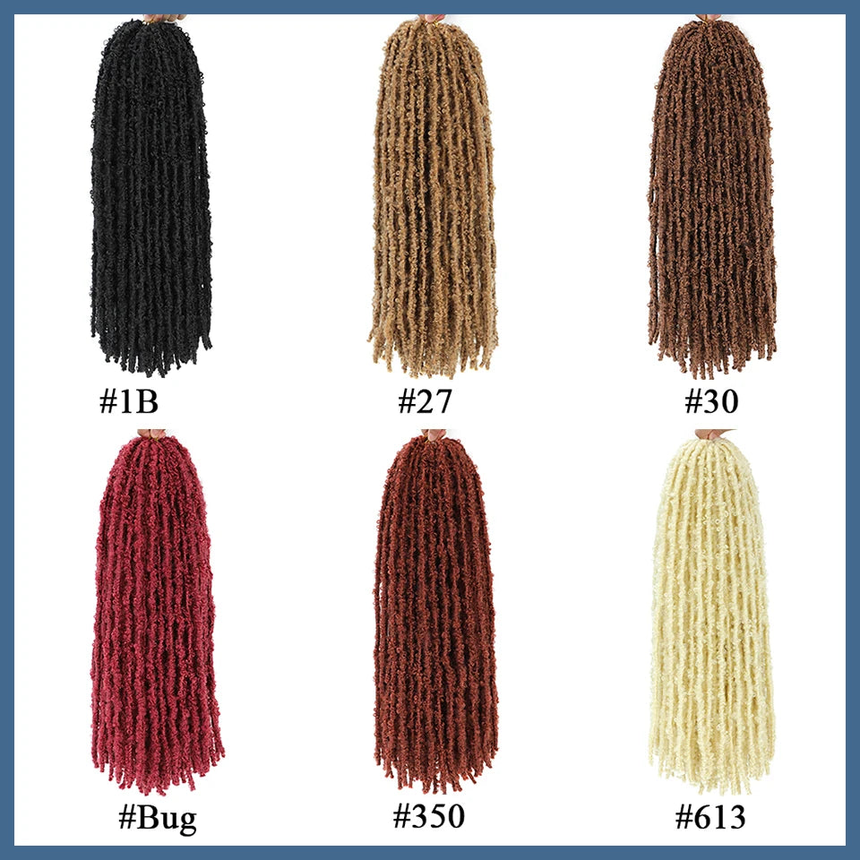 12'14'18'24'Butterfly Faux Locs Crochet Hair Twisted Boho Locs Braiding Hair Distressed Meche Soft Butterfly Locks Crochet Braid