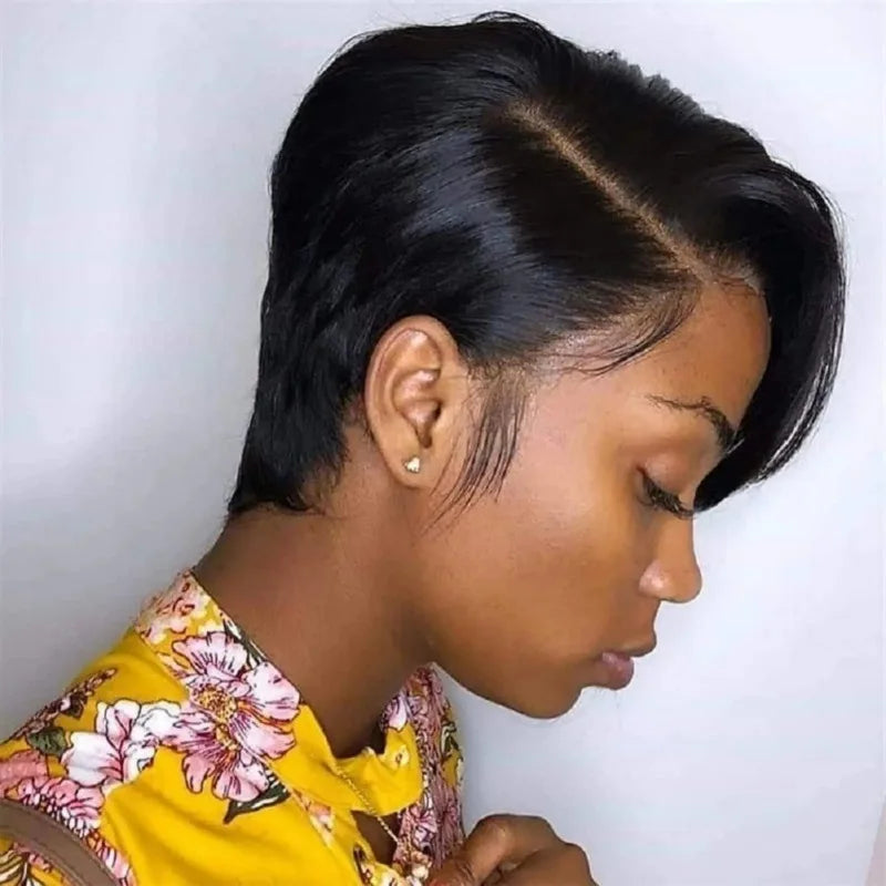 Pixie Cut Wig Human Hair Short Bob Lace Wigs Straight Human Hair Lace Front Wigs Natural Fashion 13x4x1 T lace Wigs for Women