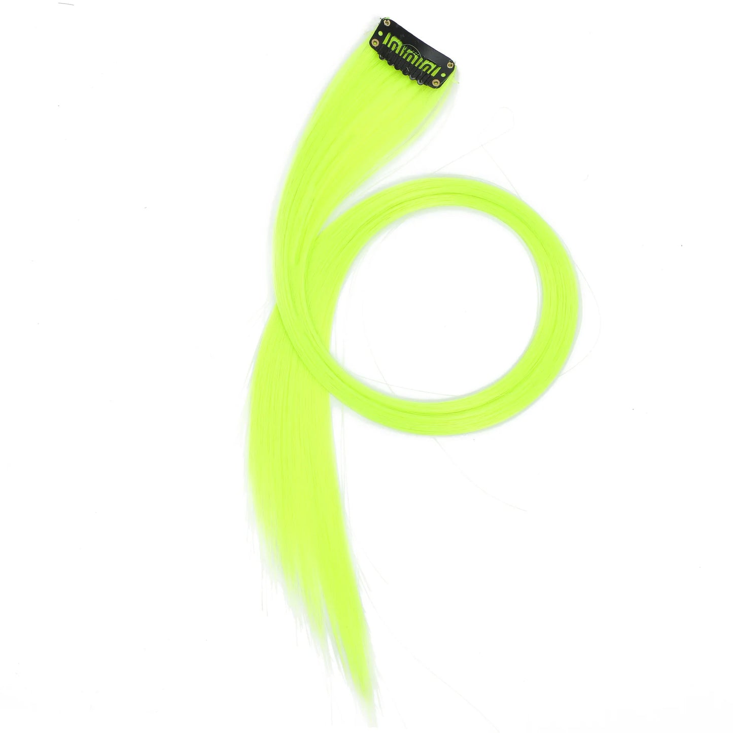 Colored Clip in Hair Extensions 22 Inch Straight Syntactic Pink Color Hairpiece Rainbow Party Highlights for Women Girls Kids