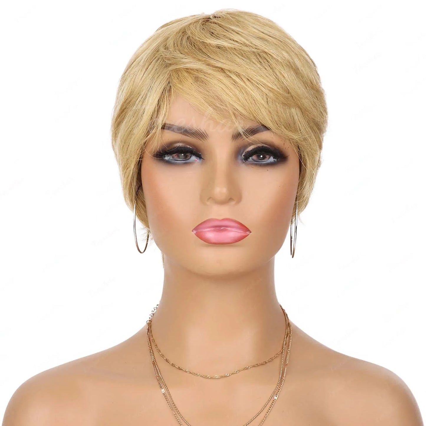 Pixie Cut Human Hair Wig for Black Women Short Layered Pixie Cut Wigs Machine Made Wig Brazilian Virgin Wigs for Women Girls