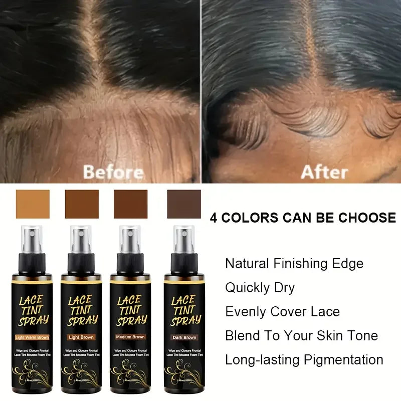 100ml Wig Lace Spray, Dyed Wig Care Spray long-lasting easy to apply  natural effect for Wigs Glueless for Women and Men