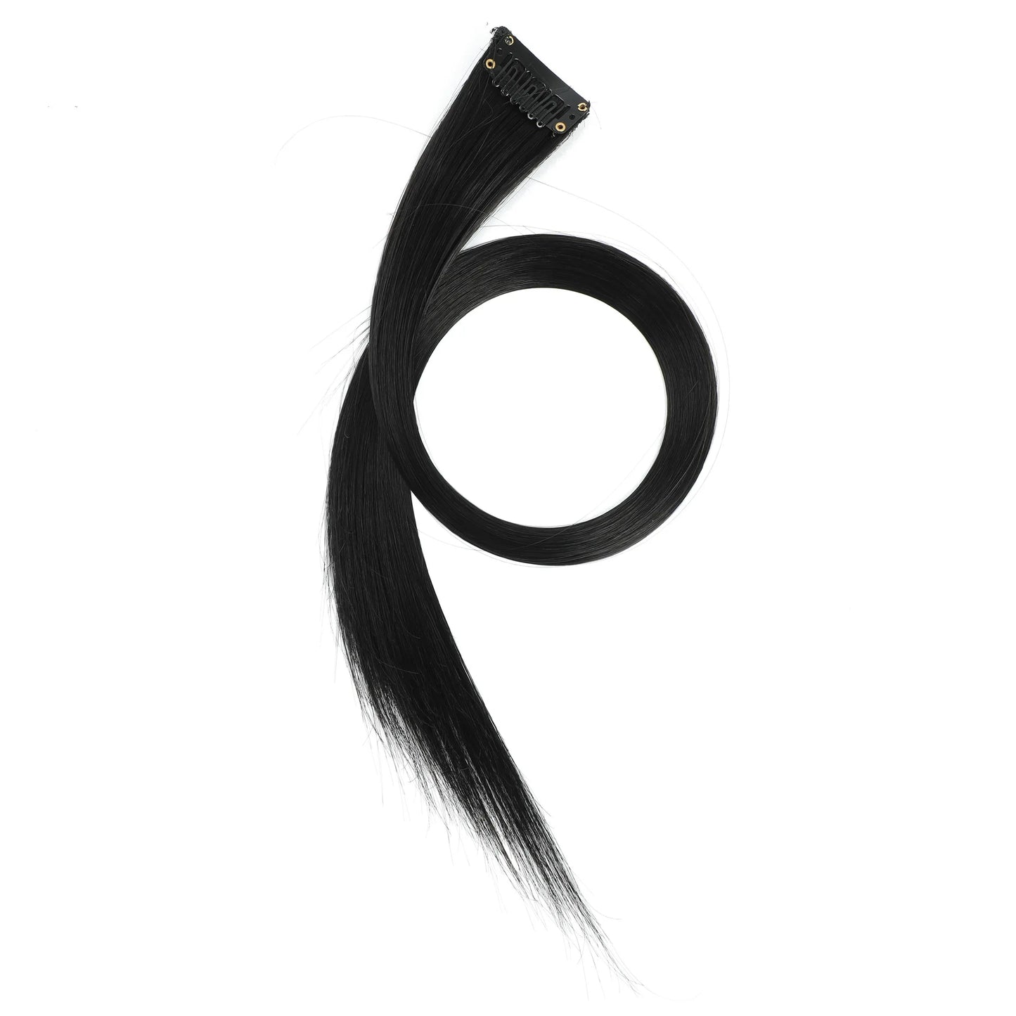 Colored Clip in Hair Extensions 22 Inch Straight Syntactic Pink Color Hairpiece Rainbow Party Highlights for Women Girls Kids