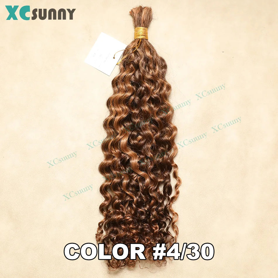 Bulk Human Hair For Braiding 4 30 Bulk Curly Human Hair For Boho Braids Double Drawn Bundles Wholesale