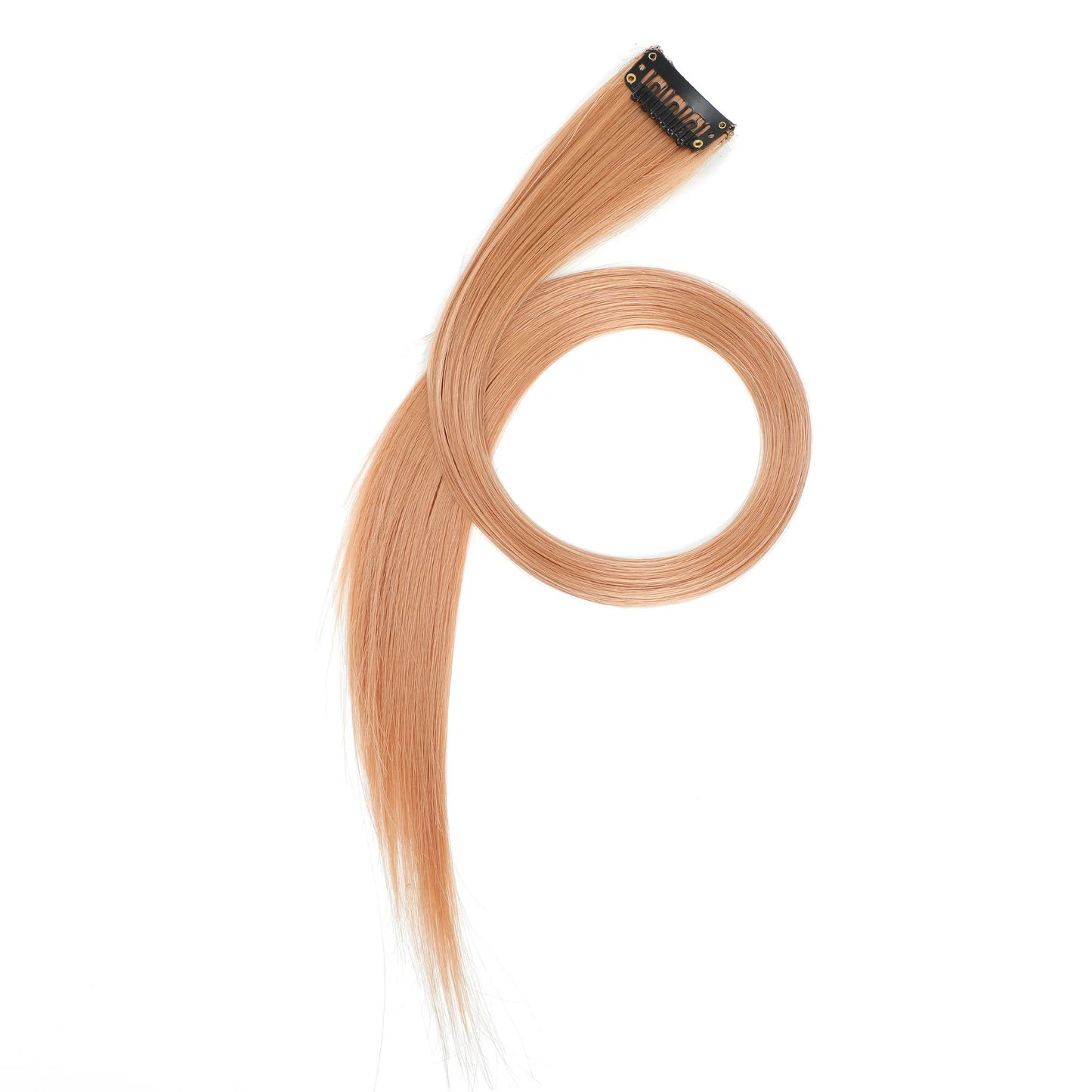 Colored Clip in Hair Extensions 22 Inch Straight Syntactic Pink Color Hairpiece Rainbow Party Highlights for Women Girls Kids